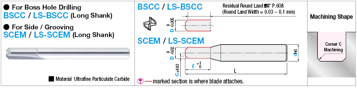 Carbide Straight Blade Corner C End Mill, 2 Flute:Related Image