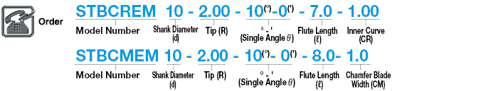 Carbide Straight Blade Tapered Ball End Mill, 2-Flute, with Chamfering Blade:Related Image