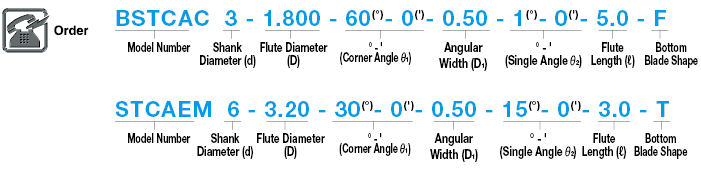 Carbide Straight Blade Tapered Corner Angle End Mill, 2-Flute, Virtual Point Designation Type:Related Image