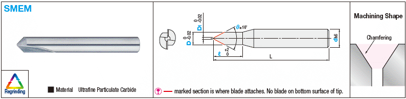 Carbide Straight Blade End Mill for V Grooving and Chamfering, 2-Flute, Chamfering:Related Image