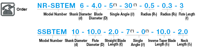 Carbide Straight Blade Inverted Tapered End Mill, 2-Flute, Inverted Tapered, Rounded Joint Type:Related Image