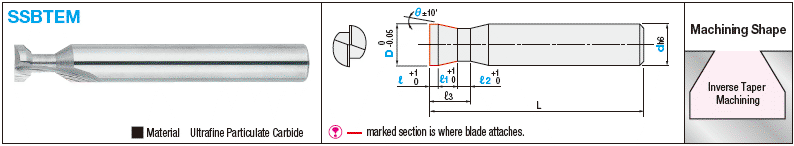 Carbide Straight Blade Inverted Tapered End Mill, 2-Flute, Inverted Tapered, with Straight Side Blade:Related Image
