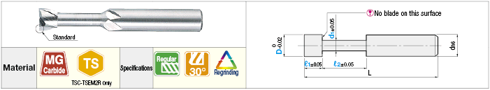 Carbide Blade Neck Relief End Mill, 2-Flute / Regular Model:Related Image