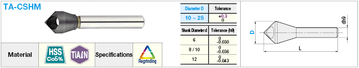 TiAlN Coated High-Speed Steel Countersink, with Holes / 90°:Related Image