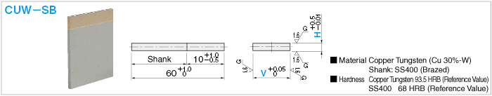 Electrode Blank Square Bar Electrode Copper Tungsten: Related Image