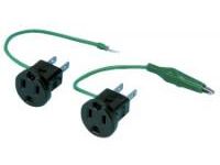 Adapter-2-Prong + Ground ⇔ 2-Prong + Alligator Clip ME2985