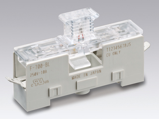 Fuse Holder, Horizontal Connection, with Blown-Fuse Indicating Fuse Carrier, F-720-BL