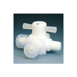 Fluoropolymer Male 3-Way Valve Press-Fit Type, ø6 × R1/4, NR0012-01