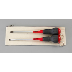 [2 Pcs] (+)(-) Power Grip Smooth Screwdriver Set EA557AY-40 