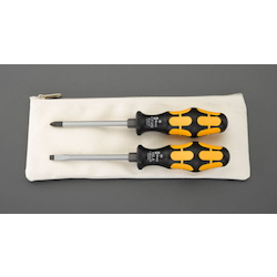 [2 Pcs] (+)(-) Penetration Handle Screwdriver Set(With Handle-Side Hexagonal Shaft) EA560E-20 