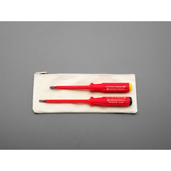 [2 Pcs] (+)(-) Insulated Screwdriver EA560PL-10