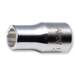 Hand Socket 1/4" "(6.35 mm) 12-Sided Socket 2405M/2405A