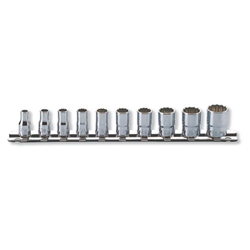 Hand Socket 1/4" "(6.35 mm) 12-Sided Socket Rail Set RSAS2405A/10