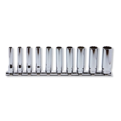 Hand Socket 1/4" "(6.35 mm) 12-Sided Deep Socket Rail Set RSAS2305A/10