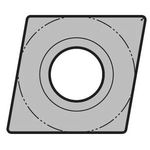 Turning Insert Diamond 80°, Positive, with Hole, CCGT "for Finishing"