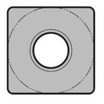 Square 90°, Negative, with Hole SNMG0903○○ "Rough Cutting"