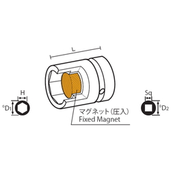 12.7 mm Square Drive Sockets Socket with Magnet, MP Short Type Standard Sockets(Singel Hex)