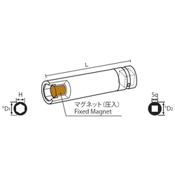 12.7 mm Square Drive Sockets Socket with Magnet, MP Deep Type Deep Sockets(Single Hex)