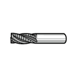 SRE3D Roughing End Mill for Aluminum, 3-Flute, Pure DLC-Coated