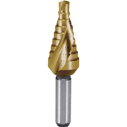 Spiral Step Drill (2-Flute Titanium Coated Type), Step width: 2mm