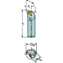 Boring Tool Bit, CoroTurn 107, Screw Clamp, A...-SDQCR/L