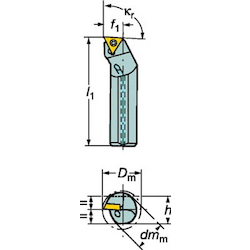 Boring Tool Bit, CoroTurn 107, Screw Clamp, A...-STFCR/L