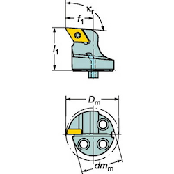 CoroTurn SL 570 Type Cutting Head, CoroTurn 107 Screw Clamp, Diamond Shaped 55°