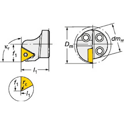 CoroTurn SL 570 Type Cutting Head, CoroTurn 111 Screw Clamp 570-STFPR/L