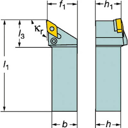 Outer-Diameter Turning, Shank Tool Bit For Negative Inserts, T-Max P Lever Clamp, PDJNR/L