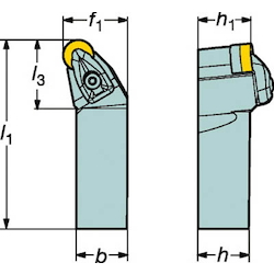 Outer-Diameter Turning - Shank Tool Bit For Negative Inserts, CoroTurn RC Double Clamp, DRSNR/L