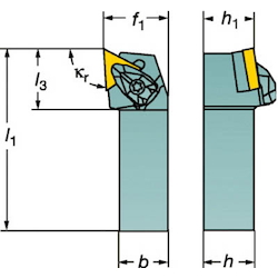 Outer-Diameter Turning - Shank Tool Bit For Negative Inserts, CoroTurn RC Double Clamp, DTGNR/L