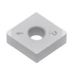 SUMIBORON Insert, 80° Diamond-Shape With Hole, Negative, 2NC-CNGA