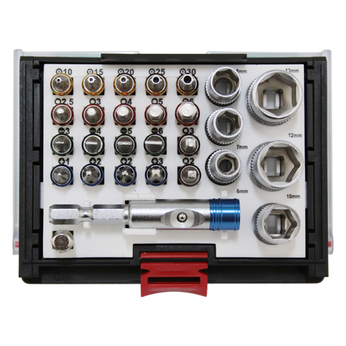 Sleek Interchangeable Bit and Socket Set