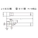 HSS Bit JIS22 Model S511 Model Spring-Necked Finish