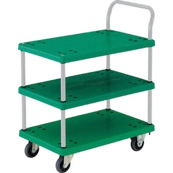 Plastic Trolley, Grand Cart, One-Side Handle 3-Level Type
