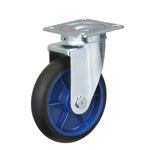 Low Starting Resistance Caster, LR-WJ Type, Rubber Wheel Type, Swiveling Fitting