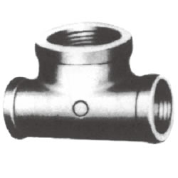 Screw-In PL Fittings - Edged Banded Reducing Tee, (Large Branch Diameter Type)