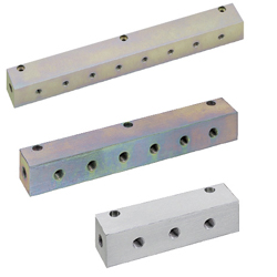 Manifold Blocks - Hydraulic - Lateral Through Hole, Vertical Semi-Through Hole