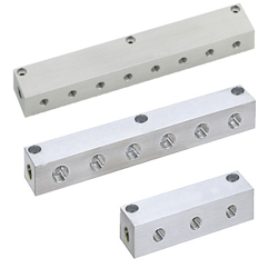 Manifold Blocks - Pneumatic - Lateral Through Hole, Vertical Semi-Through Hole