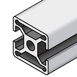 Aluminum Frame 5 Series Square 20 × 20 mm 2 Side Slots (Opposing)