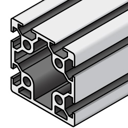 5 Series Aluminum Frame - Square 40x40mm, 3 Side Slots, A6N01SS-T5 Aluminum