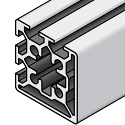 Aluminum Frame 5 Series Square 40 × 40 mm 2 Side Slots