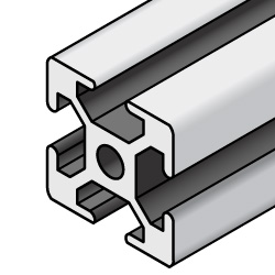 Aluminum Extrusion 6 Series, Square, Parallel Chamfering, 30 × 30, 50 × 50, 60 × 60, 100 × 100