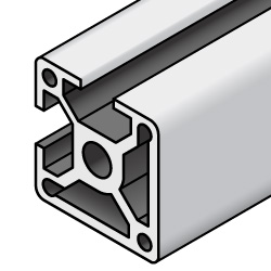 8-45 Series Aluminum Frame - Square 45x45mm, 2 Side Slots, A6N01SS-T5 Aluminum