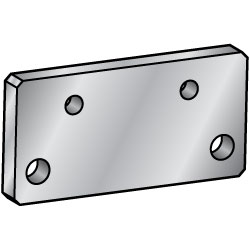 Flat Bar / Rolled Aluminum, Mounting Plate/Bracket, B Dimension, HRCBA HUCBA