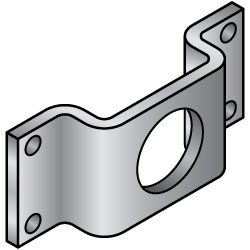 Sheet Metal Mounting Plate / Bracket -Convex Bending Type- BLUES