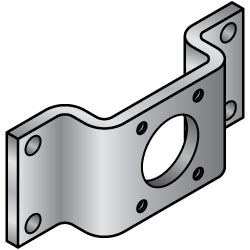 Sheet Metal Mounting Plate / Bracket -Convex Bending Type- BLUJS