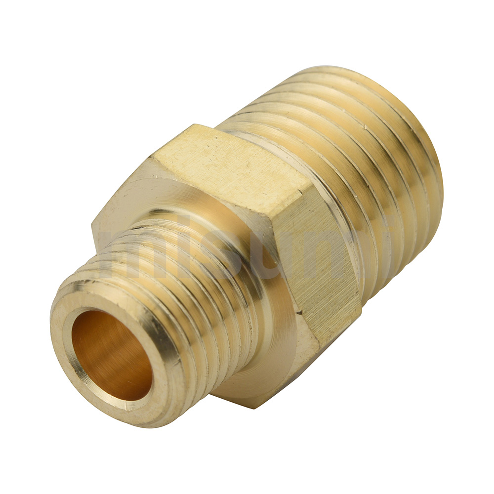 Brass Screw-In Fittings Nipple, Unequal Dia.