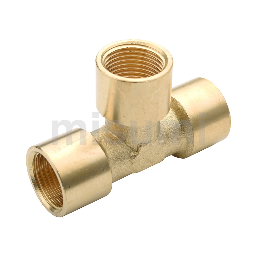 Brass Screw-In Fittings Tees, Equal Dia.