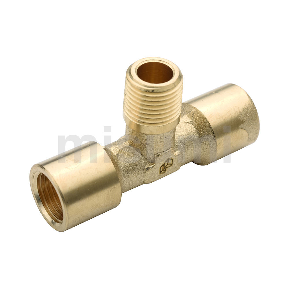 Brass Screw-In Fittings Female/Male T, Equal Dia.